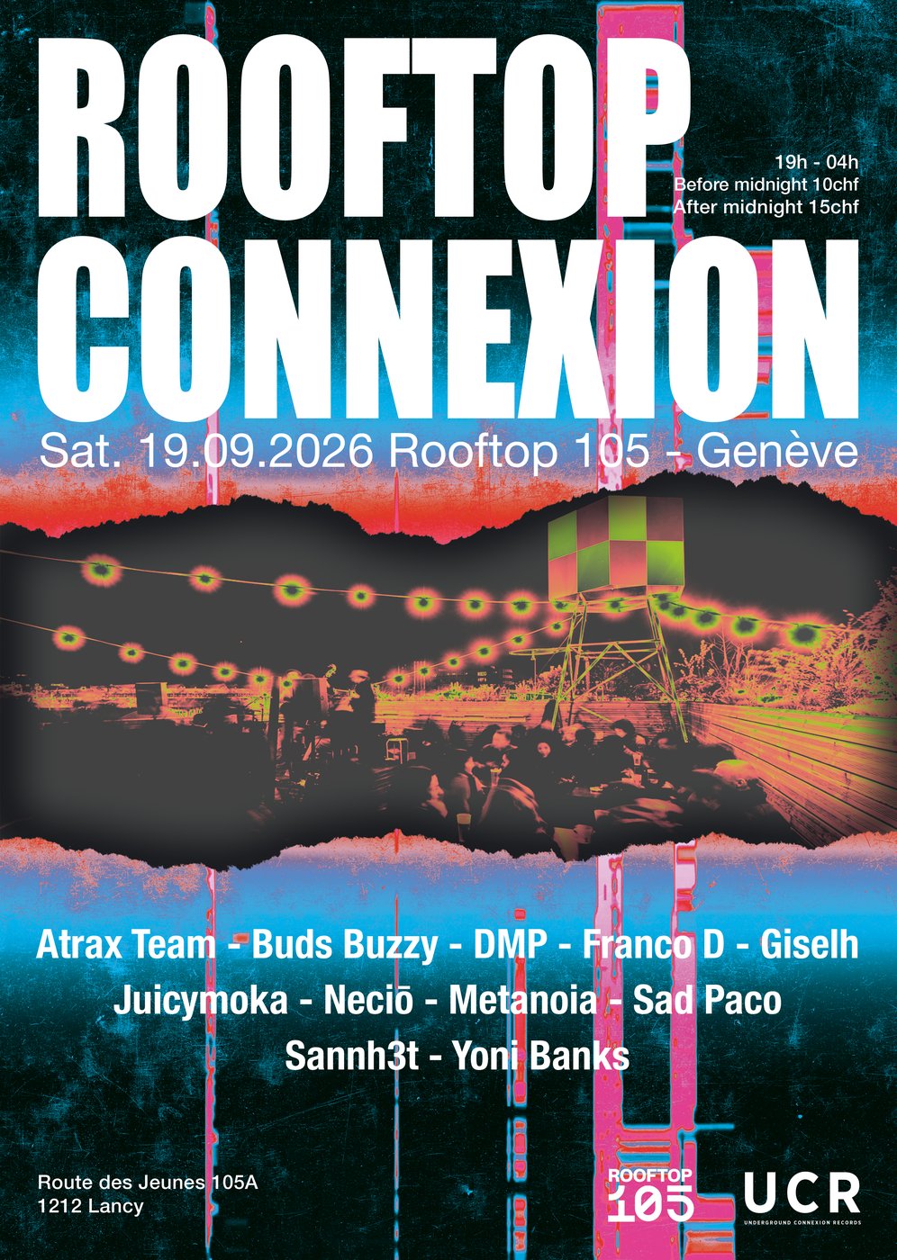 Affiche Rooftop Connexion – Rooftop 105 Genève – Charvet Rémi